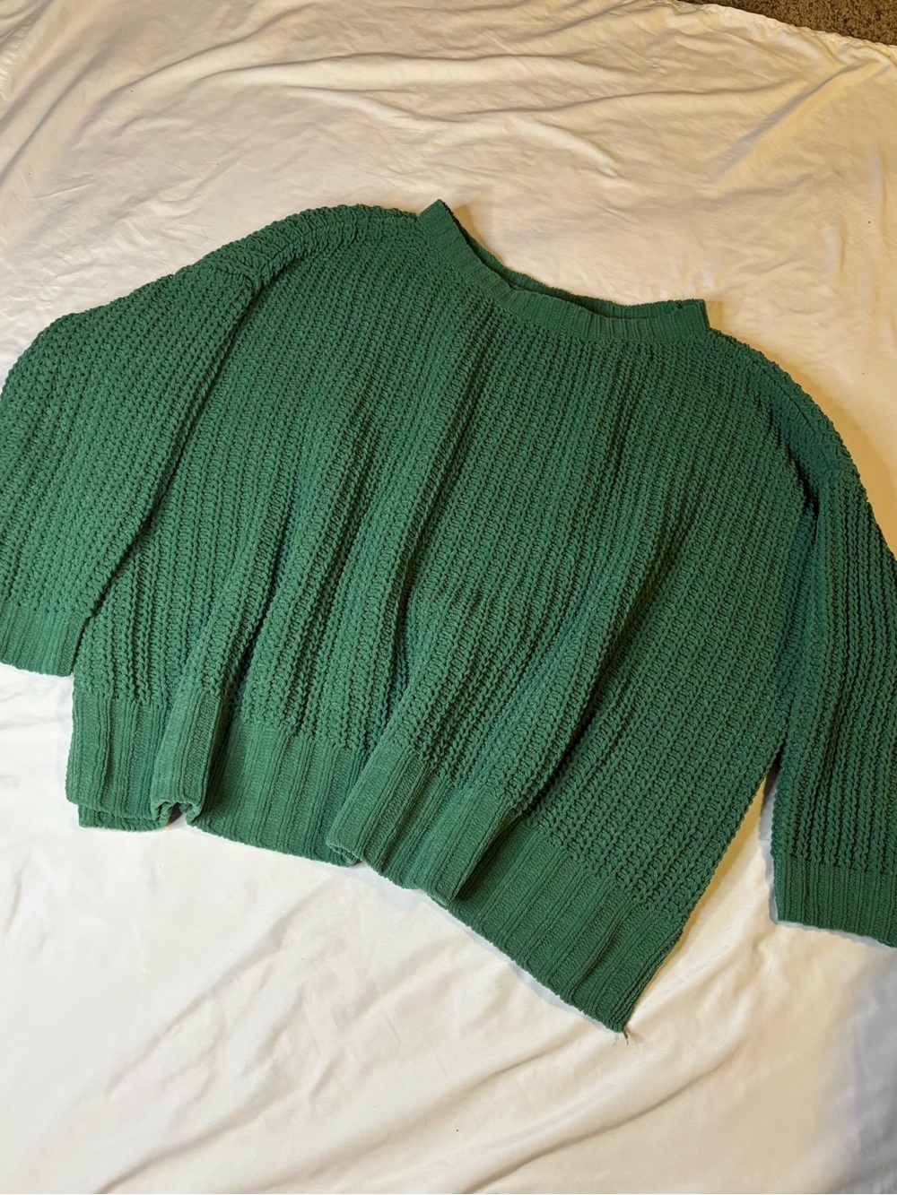 American Eagle Green Chunky Knit Sweater Women’s oversized Large Cozy Pullover